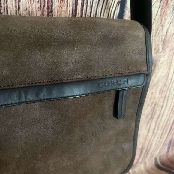 Coach Brown Camden Suede/Leather Mens Messenger Map Bag F70973 Great Condition - Picture 3 of 11